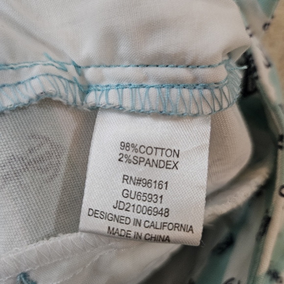 BeBop Size 11 Nautical Anchor Print Blue and White Stripe Women Shorts - Picture 10 of 13